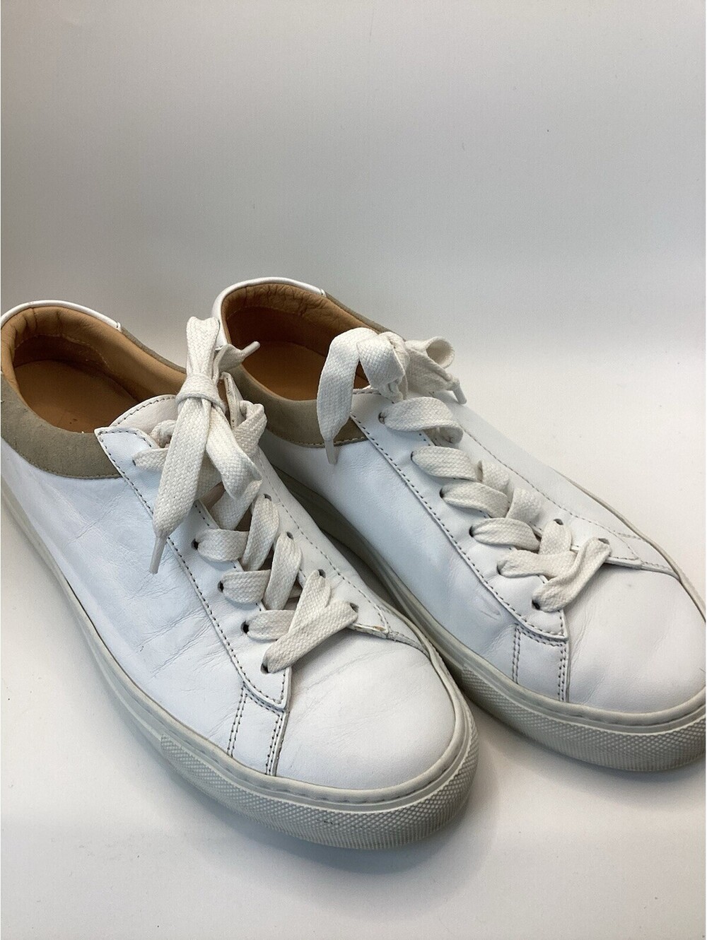 KOIO Capri Men's Sandstone Leather Low-Top Lace-Up Sneakers Size 38 Standard